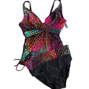 Captiva Multicolor Underwire Tankini Swim Top – Size M – New with Tags